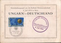 Entscheidungsspiel um die WM 1954 Ungarn-Deutschland Postcard