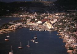 Aerial view of Marina Port la Royale and the town of Marigot Postcard
