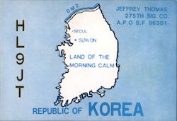 Map of the Republic of Korea Postcard