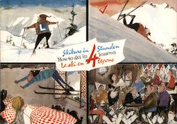 How to ski in 4 lessons Postcard