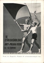 IV Stredoškolské HRY-Praha 1938 Postcard
