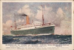 The Aberdeen Line - S.S. Diggenes and Sopholes Postcard