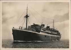 A Lone Ship in Calm Waters Postcard