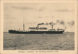 Dampfer "Teutonia" der Hamburg-Amerika Linie Postcard
