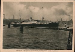 Dampfer Teutonia Der Hamburg-Amerika Linie Postcard