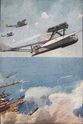 Airplanes Flying over the Pier Postcard