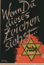 "Jude" Star - "If you See the Sign" Germany Nazi Germany Postcard Postcard Postcard