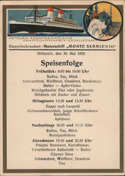 Speisenfolge Hamburg, Germany Boats, Ships Postcard Postcard Postcard