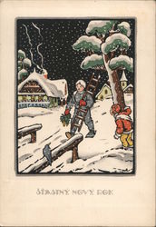 Stastny Novy Rok - Happy New Year Postcard