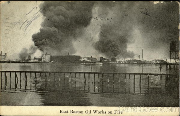 East Boston Oil Works on fire Massachusetts