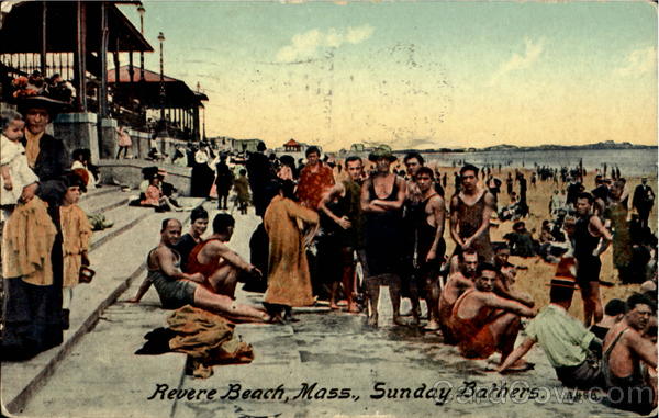Sunday Bathers Revere Beach Massachusetts