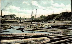 Logging At The Ox Bow On Connection River, Near Holyoke Massachusetts Postcard Postcard