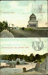 Grant's Tomb/Fountain and lake, Central park Postcard