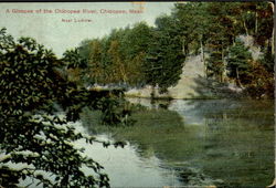 A Glimpse of the Chicopee River Massachusetts Postcard Postcard