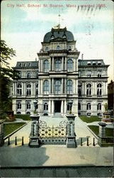 City Hall, School St. Boston (Erected 1865) Postcard