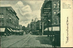 Main St. from School and High Postcard