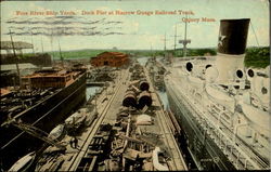 Fore River Ship Yards. Dock Pier At Narrow Guage Railroad Track Fore River Ship Yards. Dock Pier At Narrow Guage Railroad Track