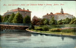 Mrs. Jack Gardener's Palace and Simmons College in Fenweay Postcard