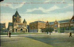 Copley Square, showing Hotel Westminster and Trinity Church Postcard