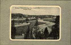 Birdseye View River East from Round Hill Saugus, MA Postcard Postcard