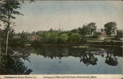 Thompson'S Mill And Mill Pond Postcard
