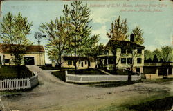 Residence of E.W. Mann, showing Post-Office and store Postcard