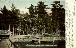 Lake Grove From Pier East Auburn, ME Postcard Postcard