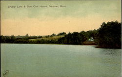 Crystal Lake & Boat House Gardner, MA Postcard Postcard