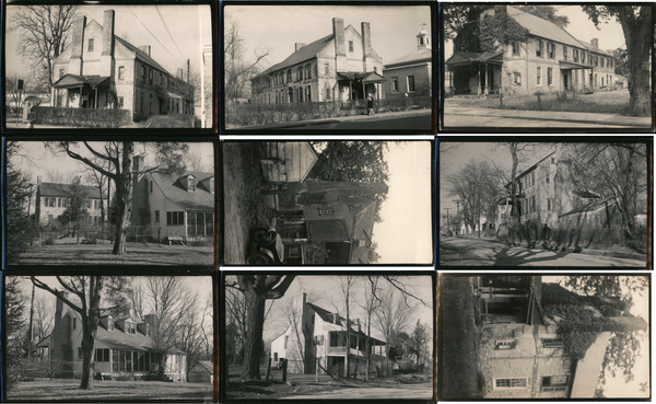 Lot of 9 Photographs + Negatives: Historic Homes, Architecture, 1949
