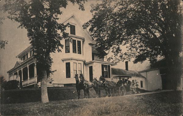 Large Farm House with Horse & Carriage out Front Glen Cove Maine