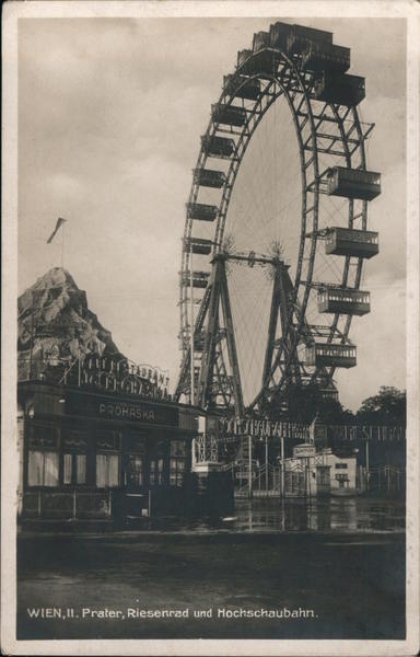 Riesenrad Ferris Wheel and Roller Coaster Wein Austria