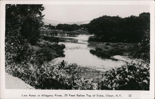 Low Water in the Allegany River 25 Feet Below Top of Dyke Olean New York