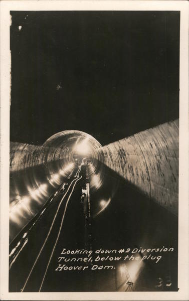 Hoover Dam - Looking down #2 Diversion Tunnel, below the plug Boulder City Nevada