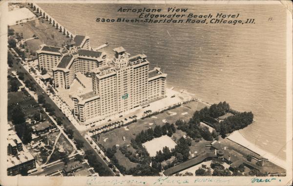 Aeroplane View, Edgewater Beach Hotel Chicago Illinois