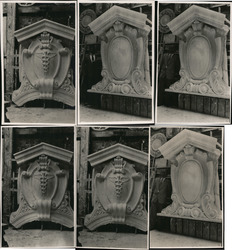 Lot of 6 Photographs: Army-Navy Hospital Building Corbels, Architecture Original Photograph