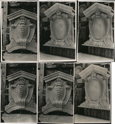 Lot of 6 Photographs: Army-Navy Hospital Building Corbels, Architecture Hot Springs, AR L. M. Leisenring Original Photograph Ori Original Photograph