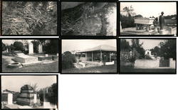 Lot of 7 Photographs + Negatives: Cemetery, Architecture Original Photograph