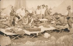 Military Camp Training and Rest Postcard