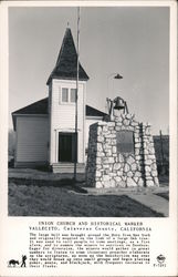 Union Church and Historical Marker - Vallecito Postcard