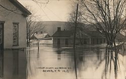Flooding Corner of Fourth and Ferry Sts 1913 Postcard