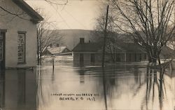 Flooding Corner of Fourth and Ferry Sts 1913 Beverly, OH Postcard Postcard Postcard