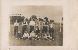 Football Soccer Club in Front of Goal Postcard