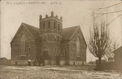 M.E. Church Poneto, IN Postcard Postcard Postcard