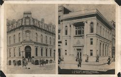 Pictures of Old and New First National Bank Postcard