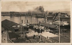 Shipping Docks in Alameda California Postcard