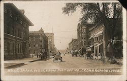 Second Avenue West From Post Office Cedar Rapids, IA Postcard Postcard Postcard