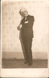 Magician or Performer?  Man with Fancy Flapper Turban Postcard