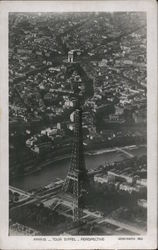Eiffel Tower - Aerial View Postcard
