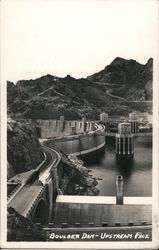 Upstream Face of Boulder Dam Postcard