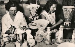 Women Painting Vases and Other Pottery Postcard